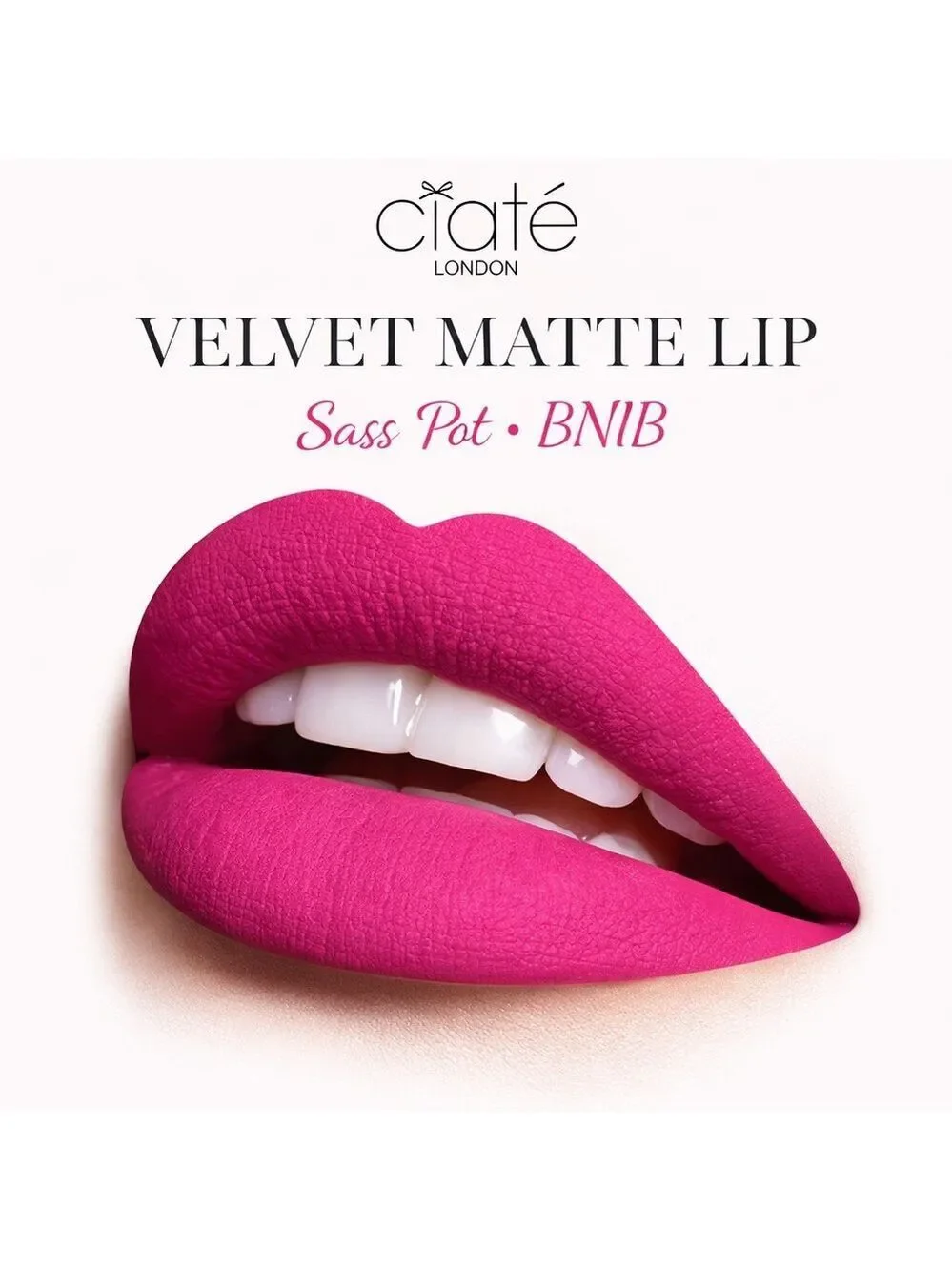 Ciaté London Liquid Velvet Matte Lipstick Sass Pot Pink BNIB Full
